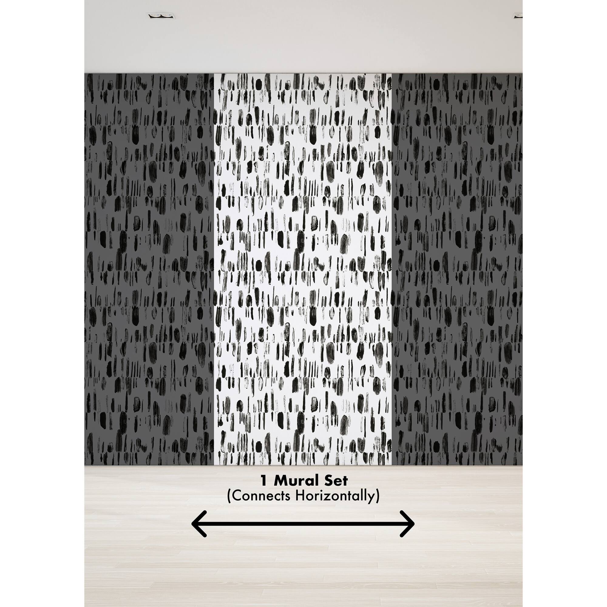 Katie Hunt Black Bold Brush Strokes Wall Mural